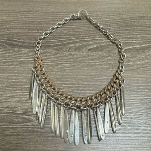 Silver Chain Fringe Necklace